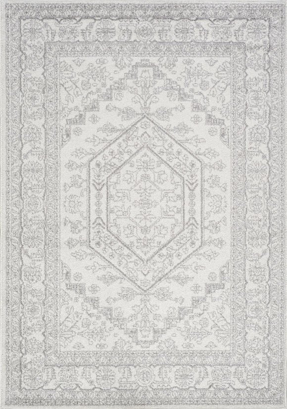 Converge White Grey Elegant Traditional Rug