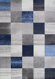 Converge Blue Grey Squares Rug
